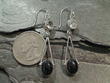 Quartz, Onyx, Sterling Silver Earrings