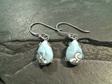 Larimar, Sterling Silver Waves Earrings