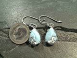 Larimar, Sterling Silver Waves Earrings