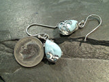 Larimar, Sterling Silver Waves Earrings
