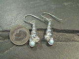 Larimar, Sterling Silver Shell Earrings