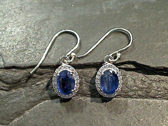 Kyanite, CZ, Sterling Silver Earrings