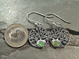 Ethiopian Opal, Sterling Silver Tree of Life Earrings