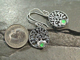 Ethiopian Opal, Sterling Silver Tree of Life Earrings