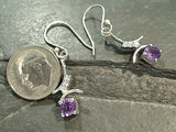 Amethyst, CZ, Sterling Silver Earrings