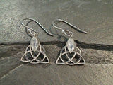 Moonstone, Sterling Silver Celtic Knot Earrings