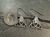 Moonstone, Sterling Silver Celtic Knot Earrings