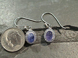 Tanzanite, CZ, Sterling Silver Earrings