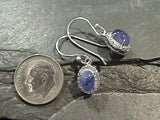 Tanzanite, CZ, Sterling Silver Earrings