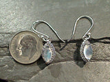 Moonstone, CZ, Sterling Silver Earrings