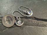 Moonstone, Sterling Silver Moon Earrings