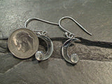 Moonstone, Sterling Silver Moon Earrings