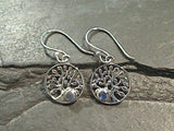 Moonstone, Sterling Silver Tree of Life Earrings