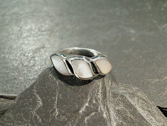 Size 9.75 Mother of Pearl, Sterling Silver Ring