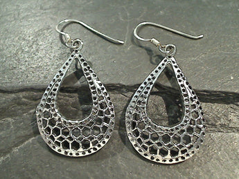 Sterling Silver Large Tear Drop Earrings