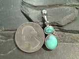 Turquoise, Topaz, Rhodium Plated Sterling Silver Pendant