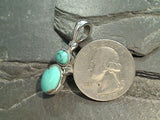 Turquoise, Topaz, Rhodium Plated Sterling Silver Pendant