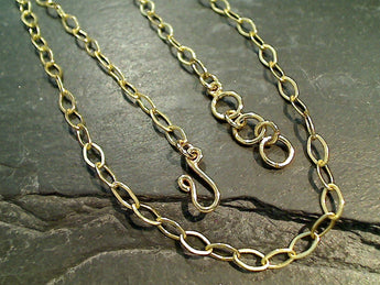 30" Gold Tone 4mm Flat Oval Link Chain