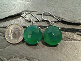 Green Onyx, Sterling Silver Earrings