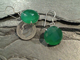 Green Onyx, Sterling Silver Earrings