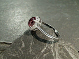 Size 8 Pink Tourmaline, CZ, Sterling Silver Ring