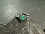 Size 8 Emerald, Rhodium Plated Sterling Ring