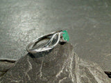 Size 8 Emerald, Rhodium Plated Sterling Ring