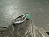 Size 9 Emerald, Rhodium Plated Sterling Ring