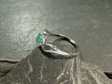 Size 10 Emerald, Rhodium Plated Sterling Ring