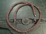14" Cherry Quartz, Sterling Silver 4MM Necklace