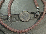 17" Cherry Quartz, Sterling Silver 4MM Necklace