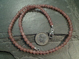 15" Cherry Quartz, Sterling Silver 4MM Necklace