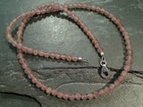 17" Cherry Quartz, Sterling Silver 4MM Necklace