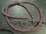 17" Cherry Quartz, Sterling Silver 4MM Necklace