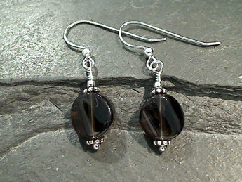 Smokey Quartz, Sterling Silver Earrings
