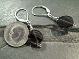 Smokey Quartz, Sterling Silver Earrings