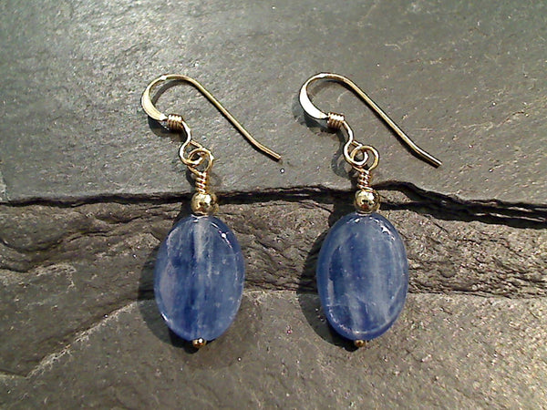 Kyanite, Gold Filled Earrings