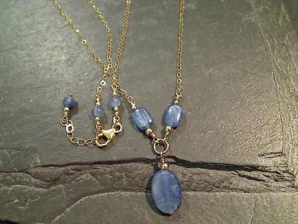 18" - 19" Kyanite, Gold Filled Necklace