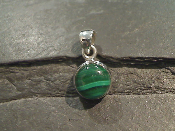 Malachite, Sterling Silver Small Pendant
