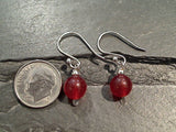 Carnelian, Sterling Silver Small Earrings