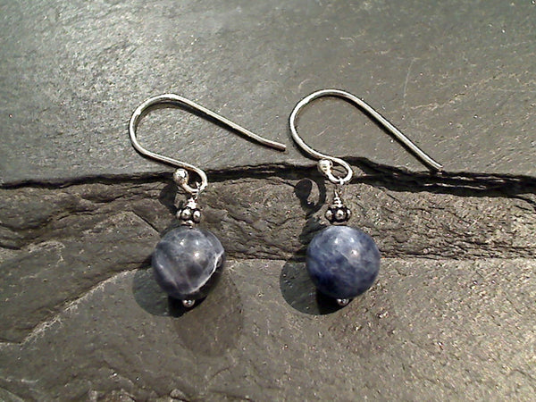 Sodalite, Sterling Silver Small Earrings