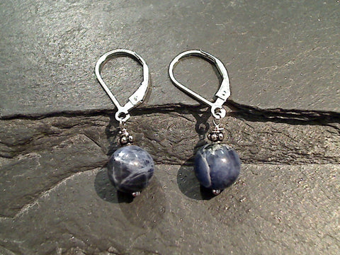 Sodalite, Sterling Silver Small Earrings