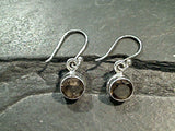 Smokey Quartz, Sterling Silver Small Earrings
