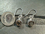 Smokey Quartz, Sterling Silver Small Earrings