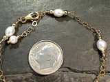 6.5" - 7.5" Pearl, Gold Filled Bracelet