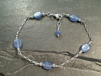 7" - 7.5" Kyanite, Sterling Silver Bracelet