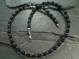 14" Onyx, Hematite, Sterling Silver Necklace