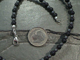 21" Onyx, Hematite, Sterling Silver Necklace