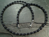 16" Onyx, Hematite, Sterling Silver Necklace