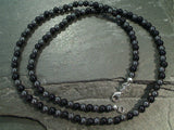 18" Onyx, Hematite, Sterling Silver Necklace
